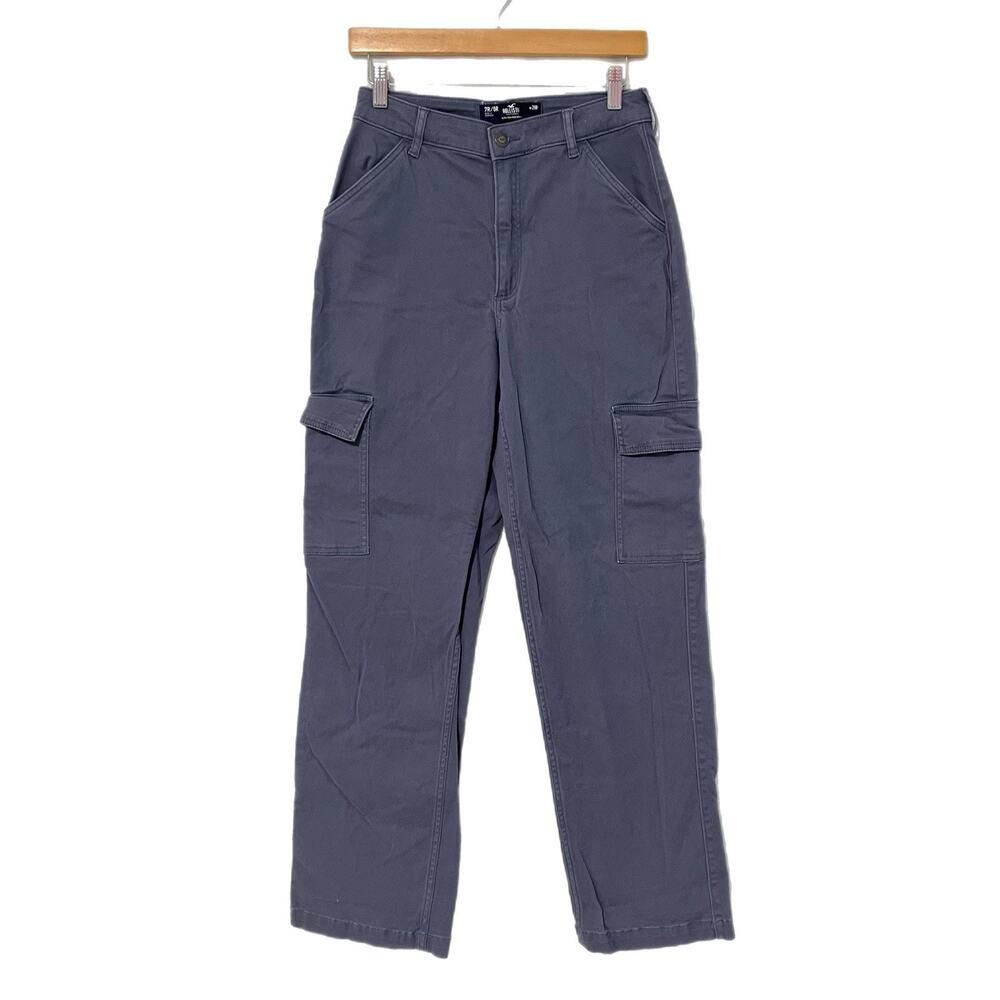 Hollister Cargo Pants Womens 28 Blue Ultra High Rise Dad Utility Streetwear